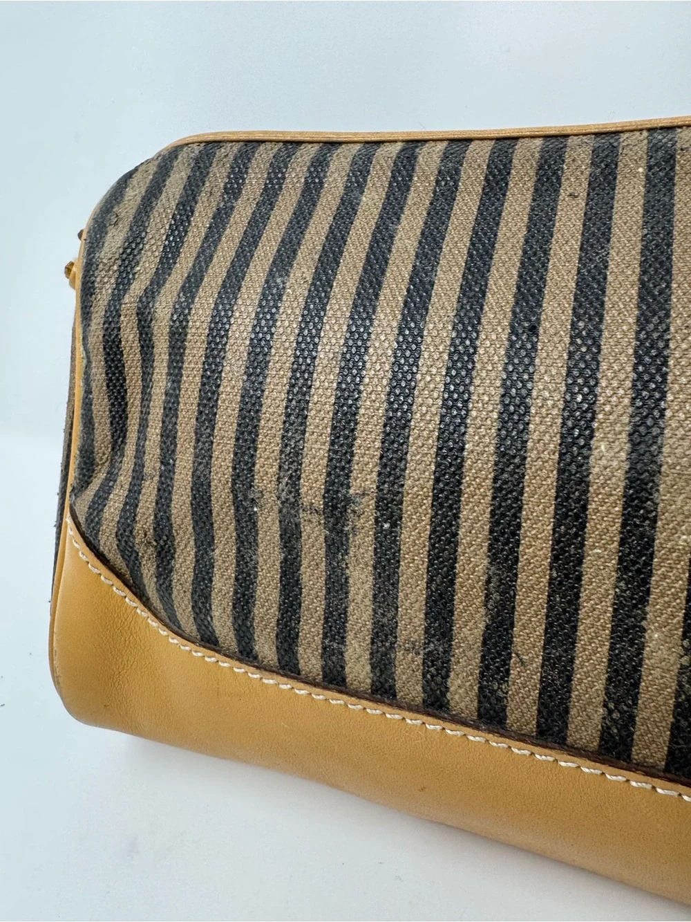 Fendi vintage leather stripped crossbody bag